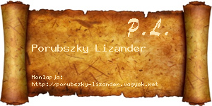 Porubszky Lizander névjegykártya